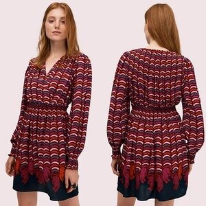 Kate Spade Rawr Smocked Dress leopard lion chevron NEW